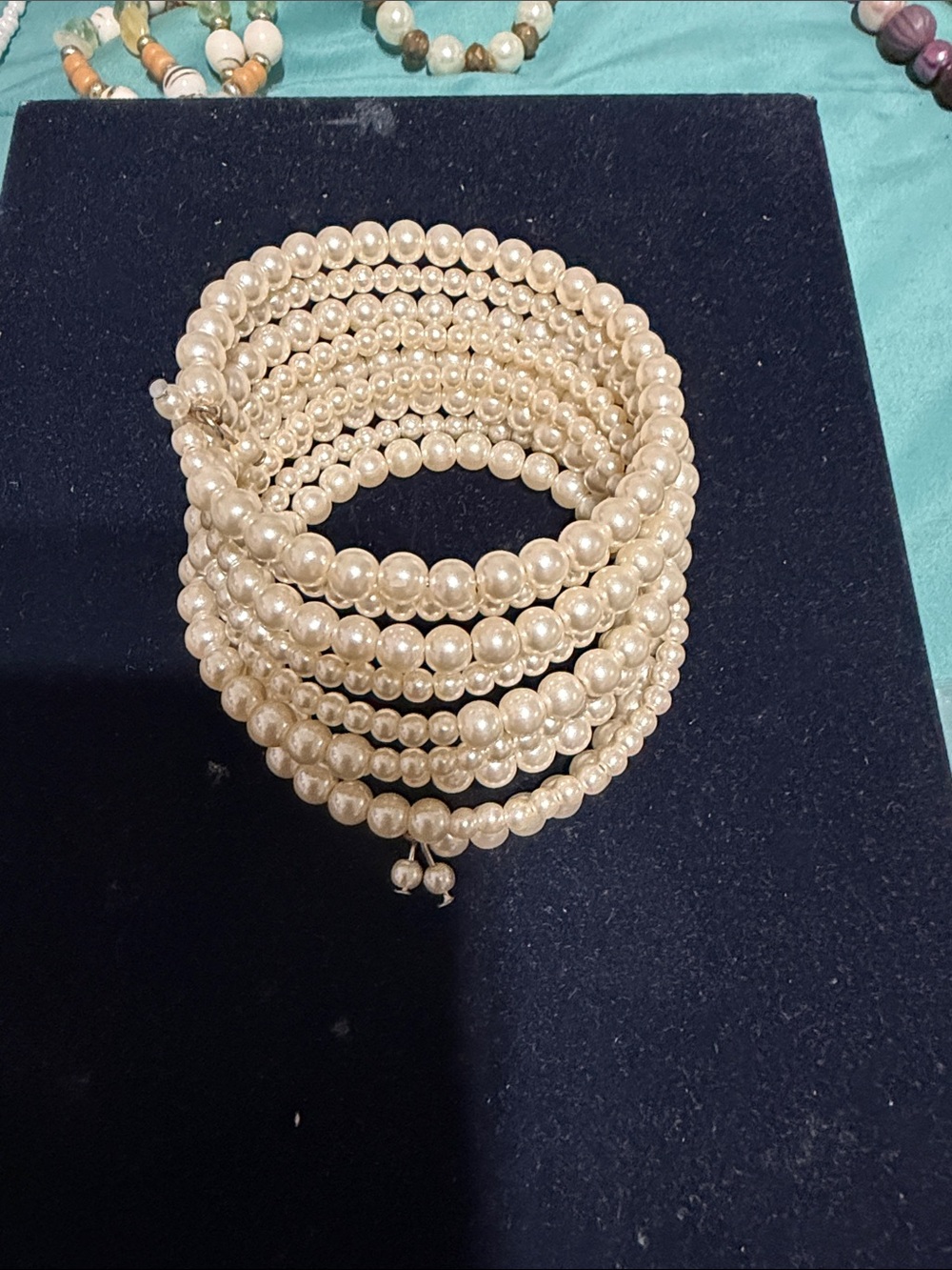 Pearl Coil Bracelet - Cream Pearl Wrap Bracelet